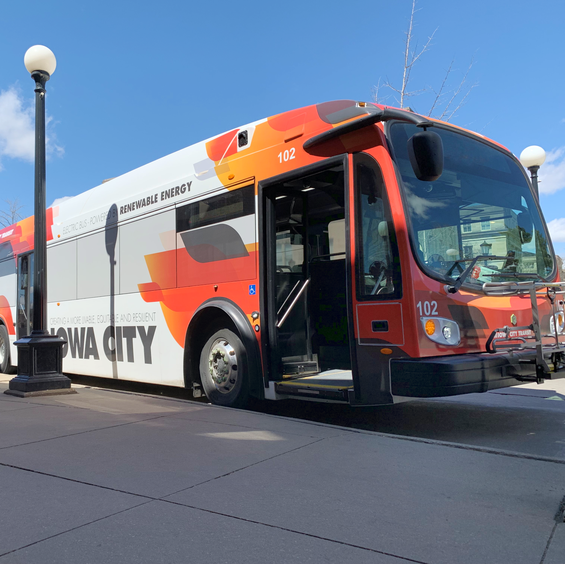 Bus At Downtown Interchange Square