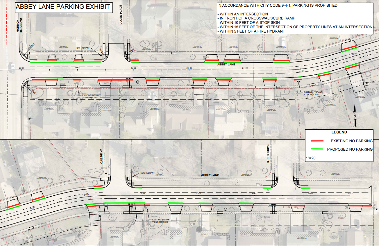 Abbey Lane Parking Map