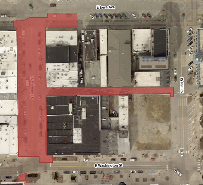 Dubuque Street Reconstruction Project map