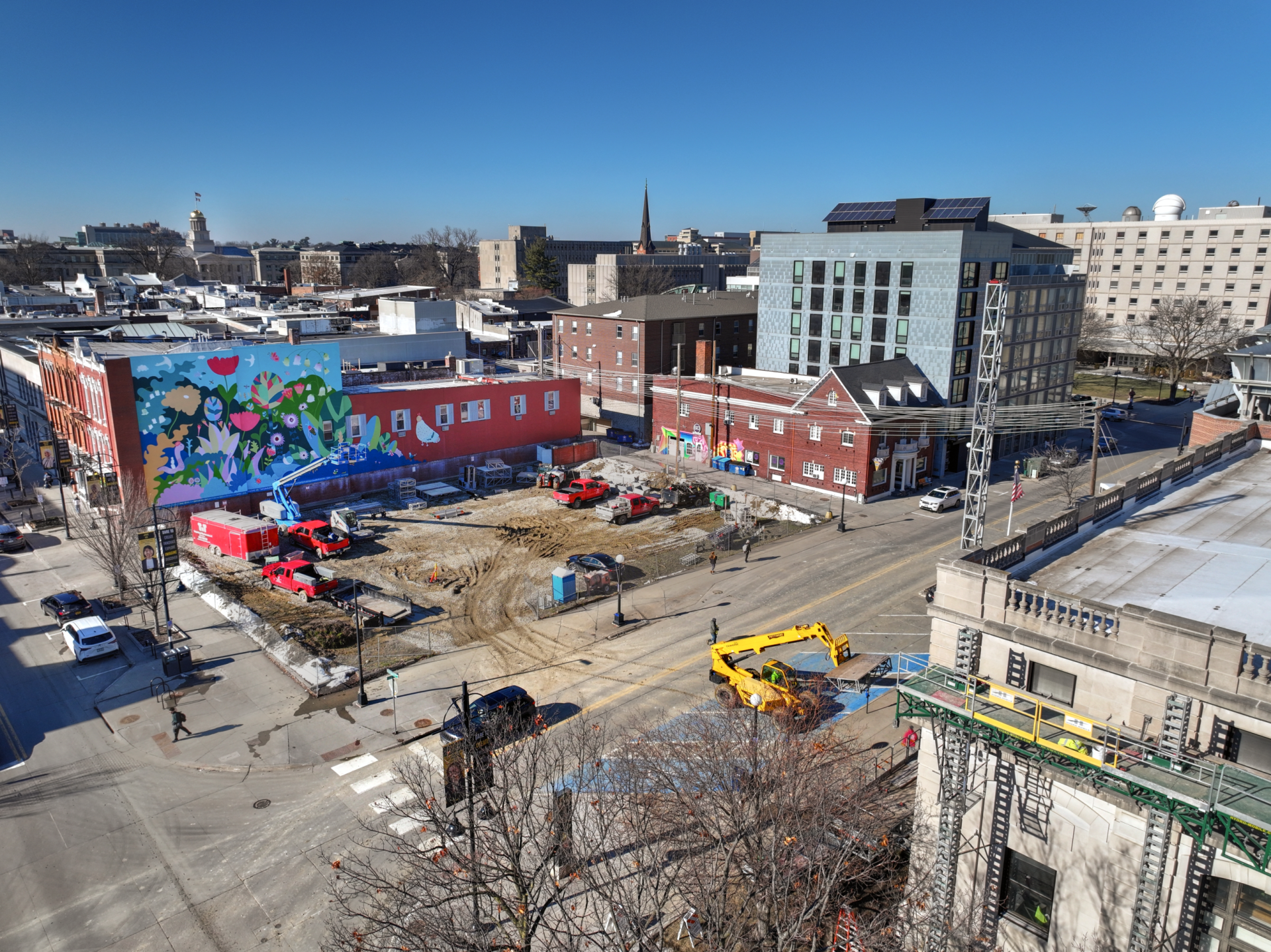 Street aerial photo of vacant 21 S Linn St Lot