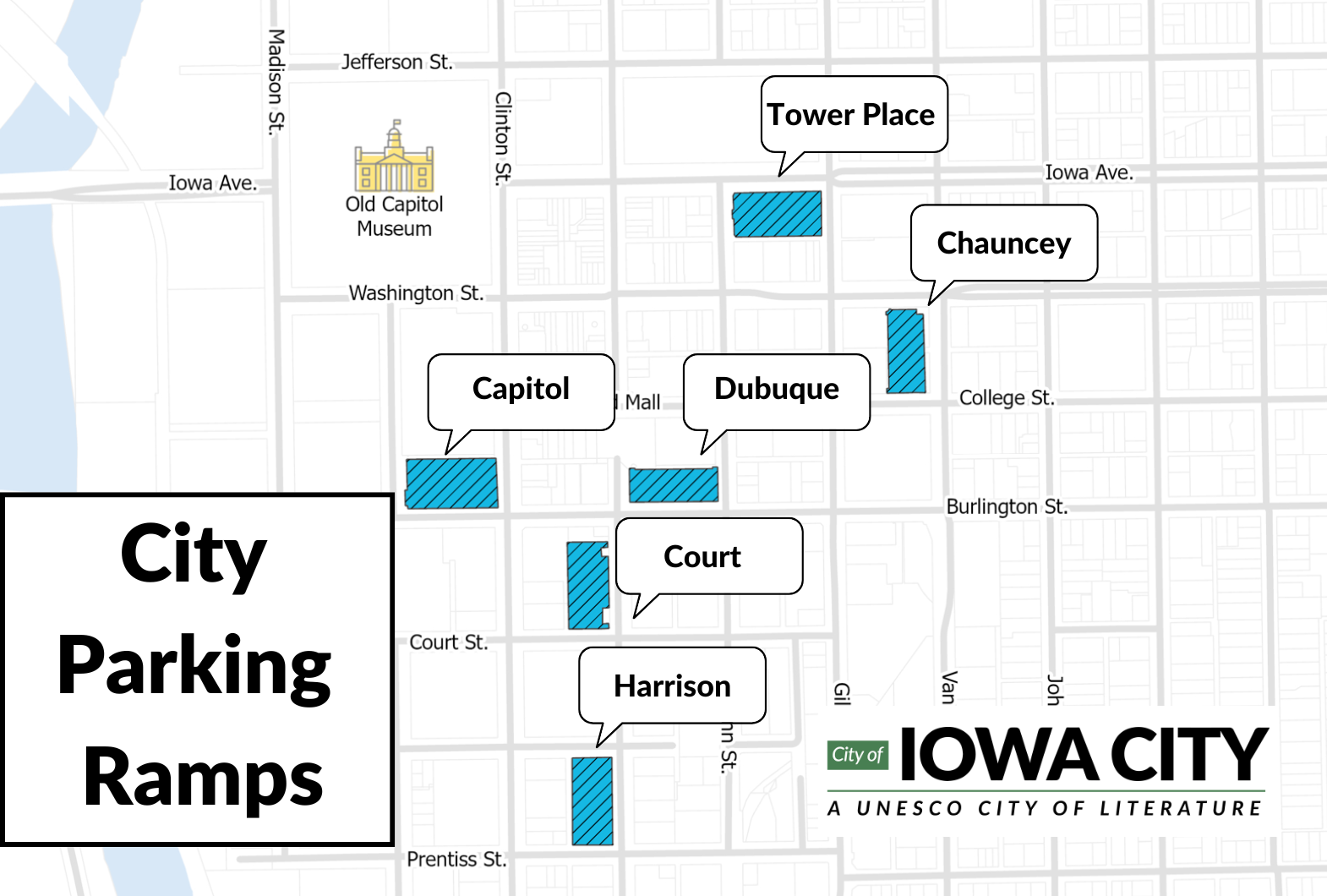 Map of City Parking Ramps