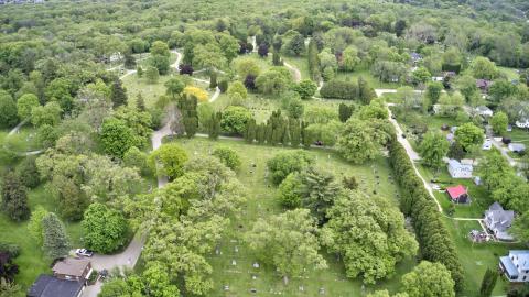 Oakland Cemetery aerial view