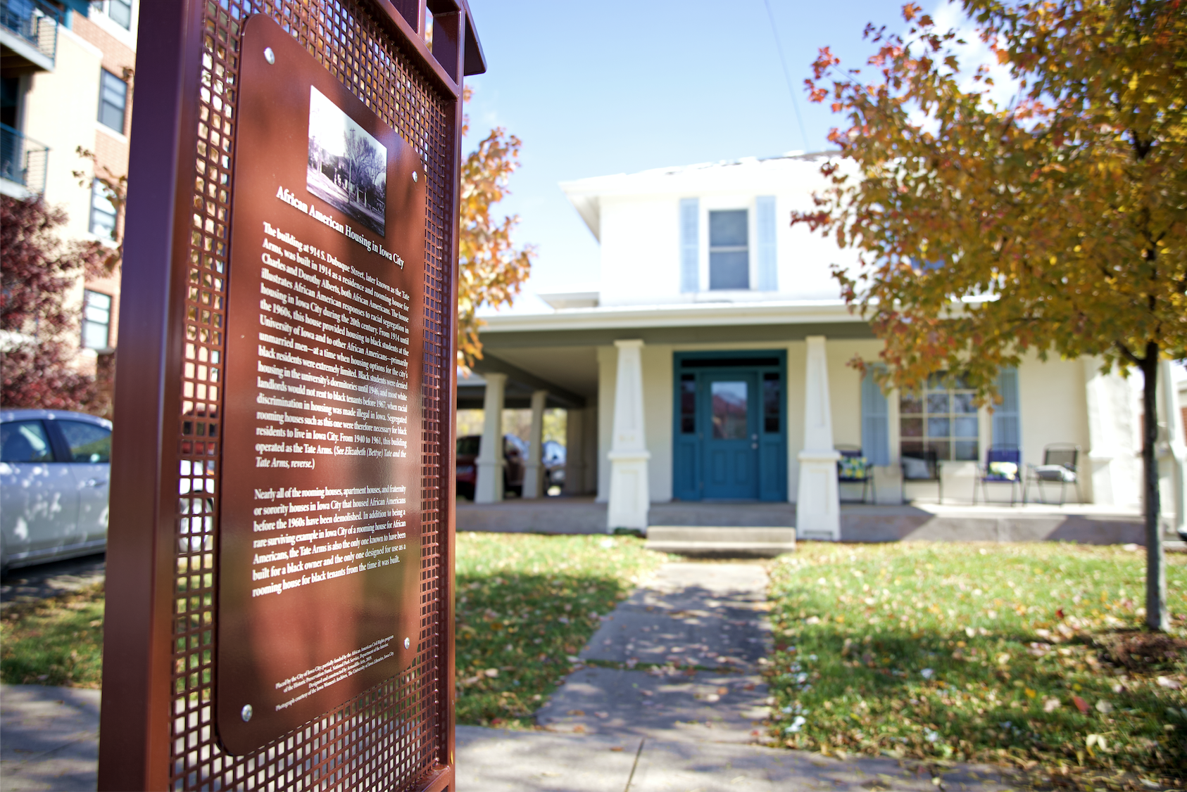 Educational sign at Tate Arms, which was funded by an African American Civil Rights Grant from the NPS